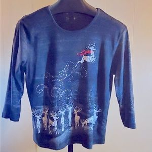 My Christmas Black Top Featuring Multicolored Christmas Screen Print Design